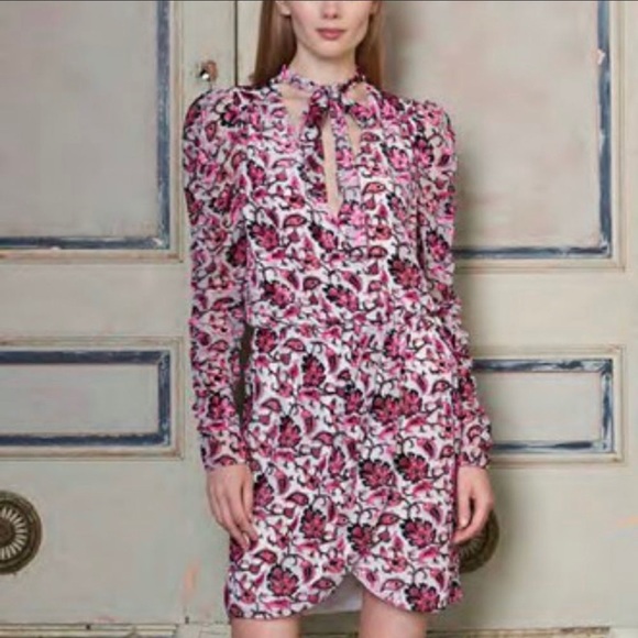 ❌NOT FOR SALE❌MONIQUE LHUILLIER Floral VelvetDress - Picture 3 of 16